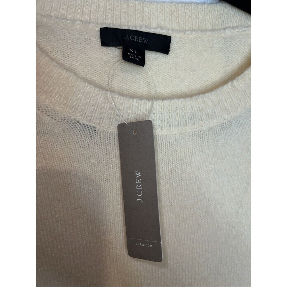 J Crew Womens Sweater XL Merino Alpaca Wool Blend Knit Buttons Light Yellow NEW - Picture 4 of 16